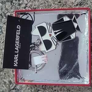 NWT Karl Lagerfeld Paris Cat Key Ring in box